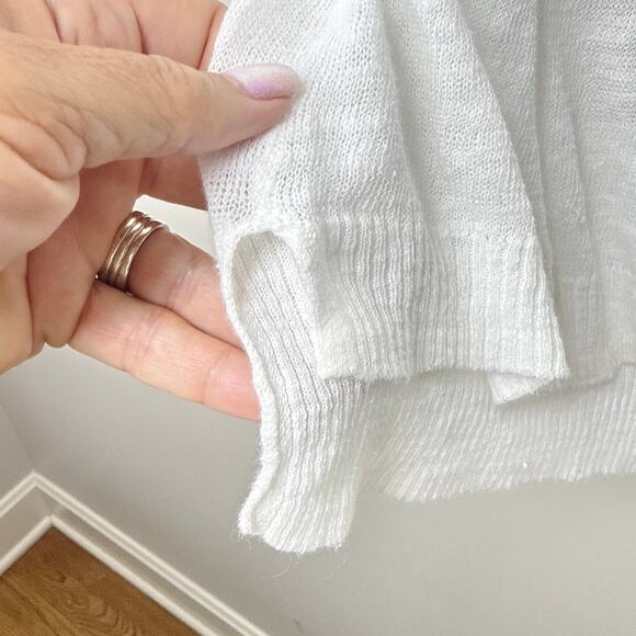 Athleta Sunrise Sweater in Bright White Size Medium Lightweight Summer Beachy - Picture 6 of 8
